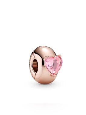 Pandora Rose Gold Charm with Pink Heart Crystal